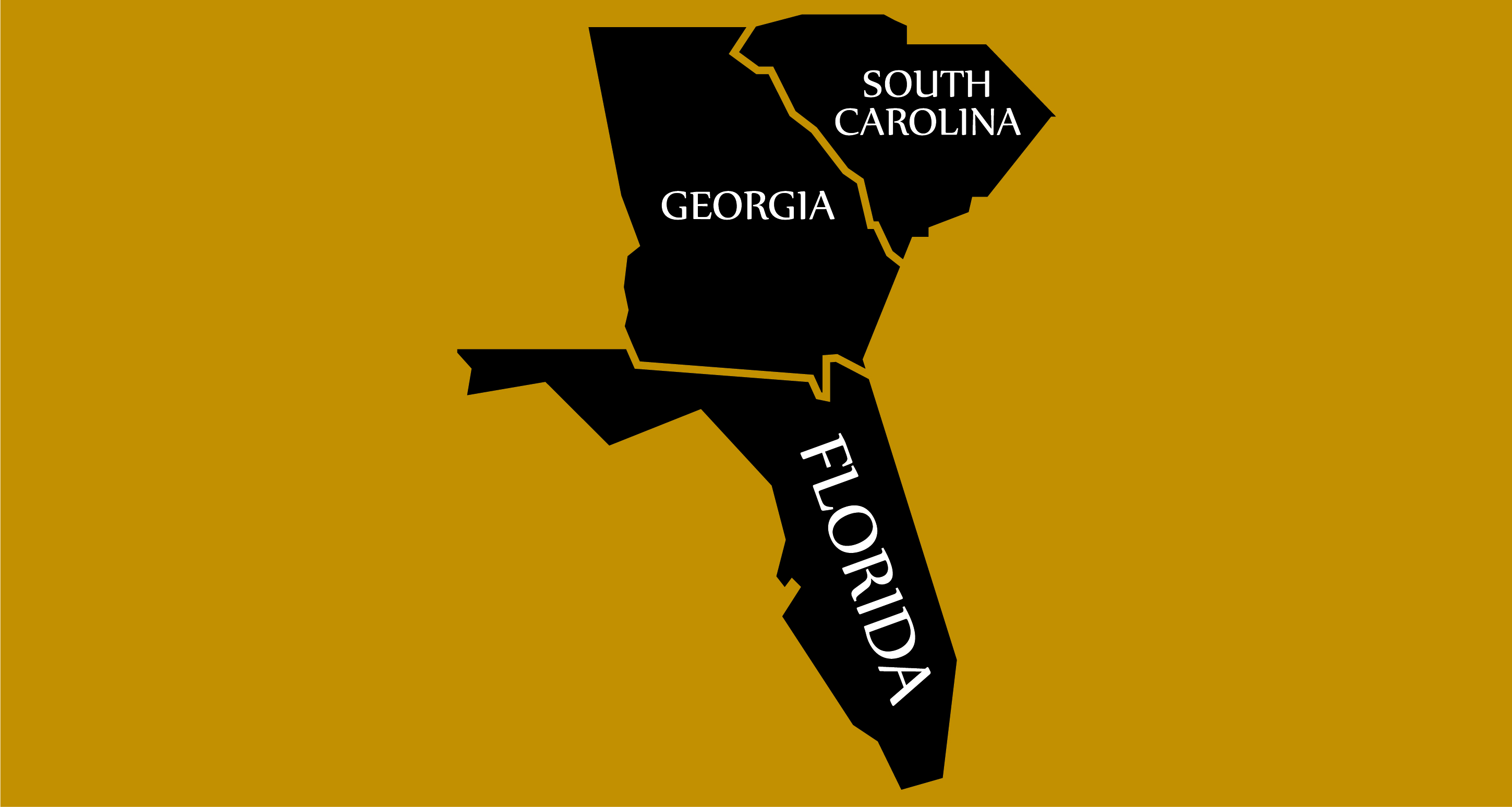Map of florida, georgia, and south carolina